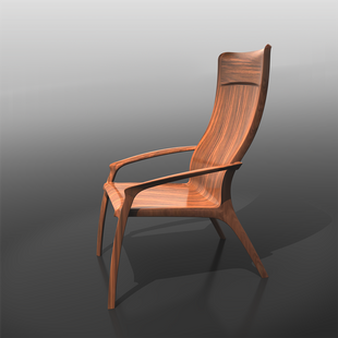 LIN-ID_Armchair-1_modeled completely with NURBS in Rhino 5_rendered in Rhino 8